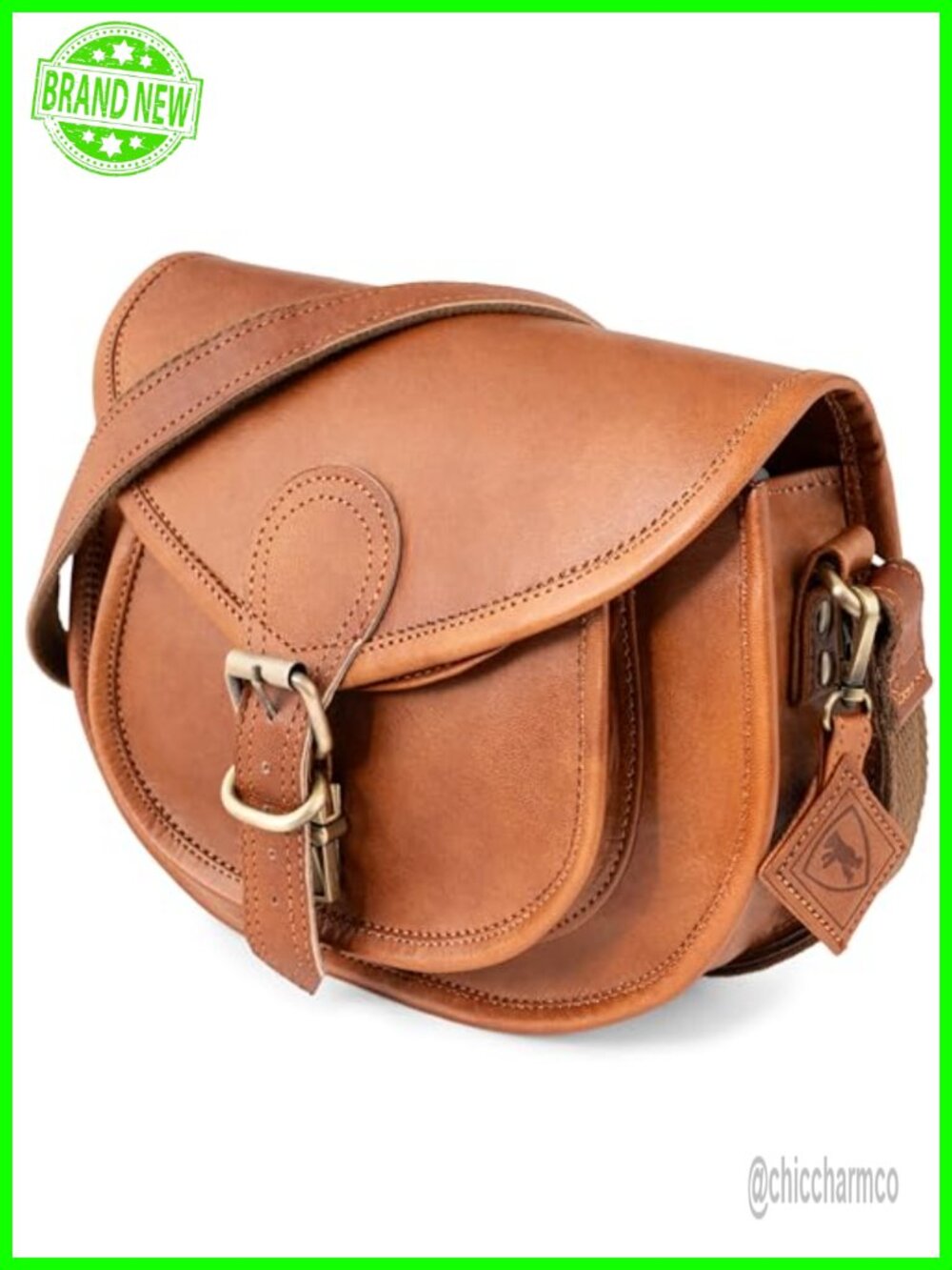 Full Grain Leather Crossbody Bag Adjustable Strap Everyday Purse